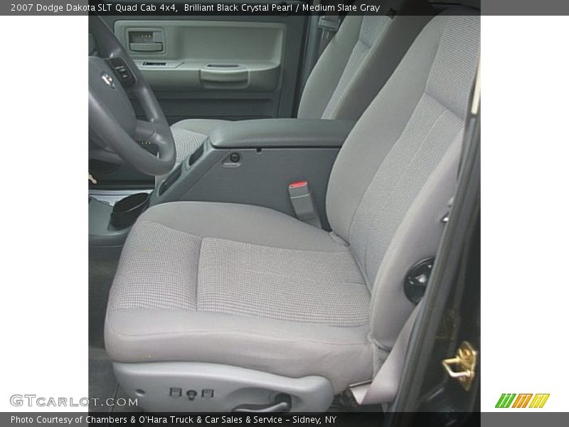 Brilliant Black Crystal Pearl / Medium Slate Gray 2007 Dodge Dakota SLT Quad Cab 4x4