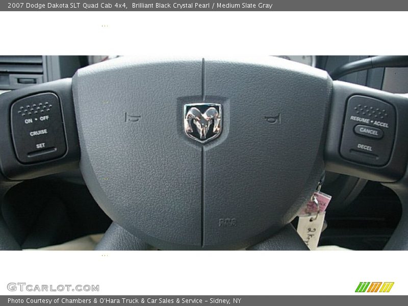 Brilliant Black Crystal Pearl / Medium Slate Gray 2007 Dodge Dakota SLT Quad Cab 4x4