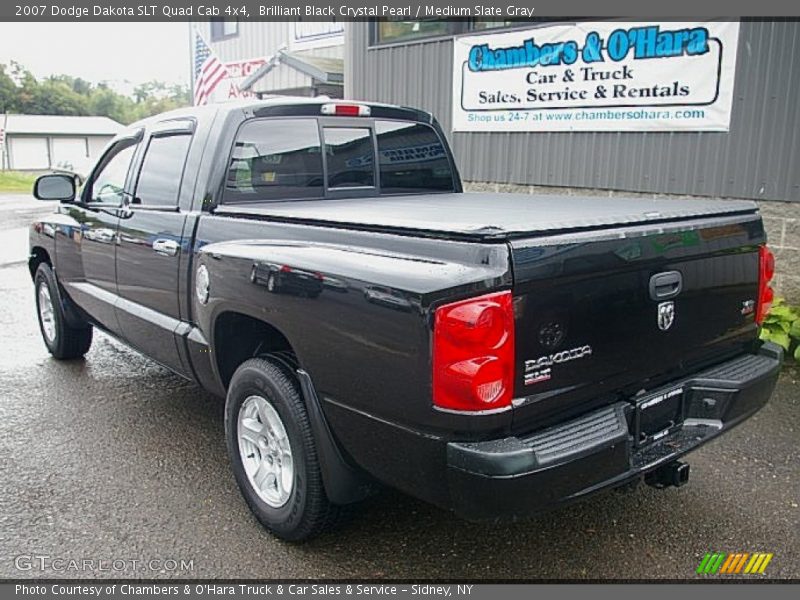 Brilliant Black Crystal Pearl / Medium Slate Gray 2007 Dodge Dakota SLT Quad Cab 4x4