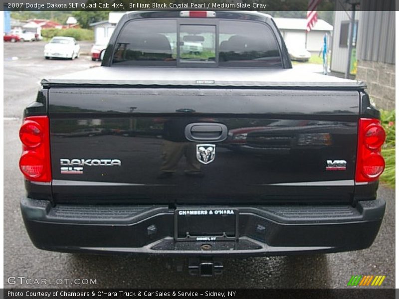 Brilliant Black Crystal Pearl / Medium Slate Gray 2007 Dodge Dakota SLT Quad Cab 4x4