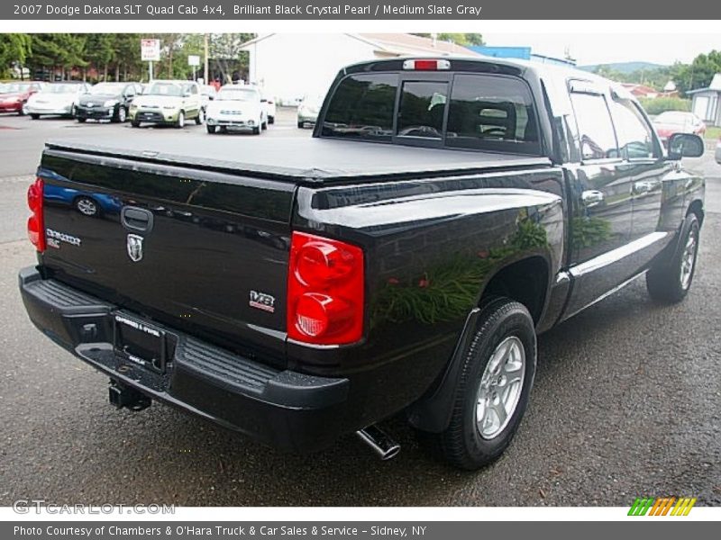 Brilliant Black Crystal Pearl / Medium Slate Gray 2007 Dodge Dakota SLT Quad Cab 4x4
