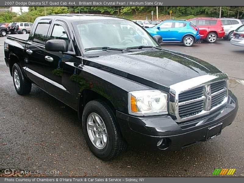 Brilliant Black Crystal Pearl / Medium Slate Gray 2007 Dodge Dakota SLT Quad Cab 4x4