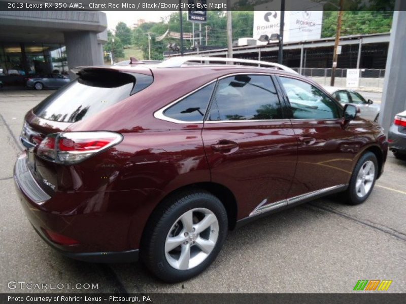Claret Red Mica / Black/Ebony Birds Eye Maple 2013 Lexus RX 350 AWD