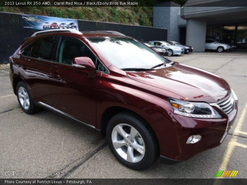 Claret Red Mica / Black/Ebony Birds Eye Maple 2013 Lexus RX 350 AWD