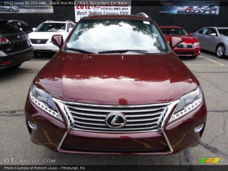 Claret Red Mica / Black/Ebony Birds Eye Maple 2013 Lexus RX 350 AWD