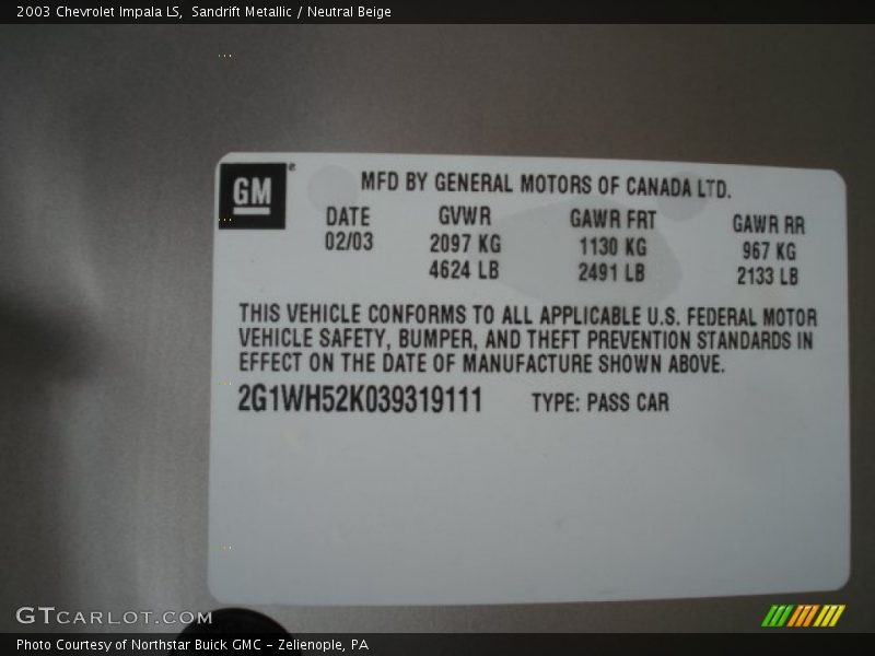 Sandrift Metallic / Neutral Beige 2003 Chevrolet Impala LS