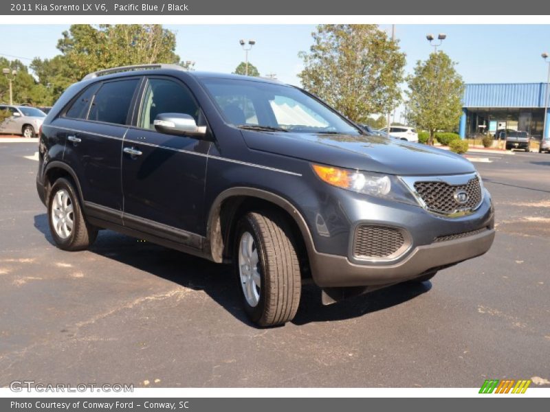 Pacific Blue / Black 2011 Kia Sorento LX V6