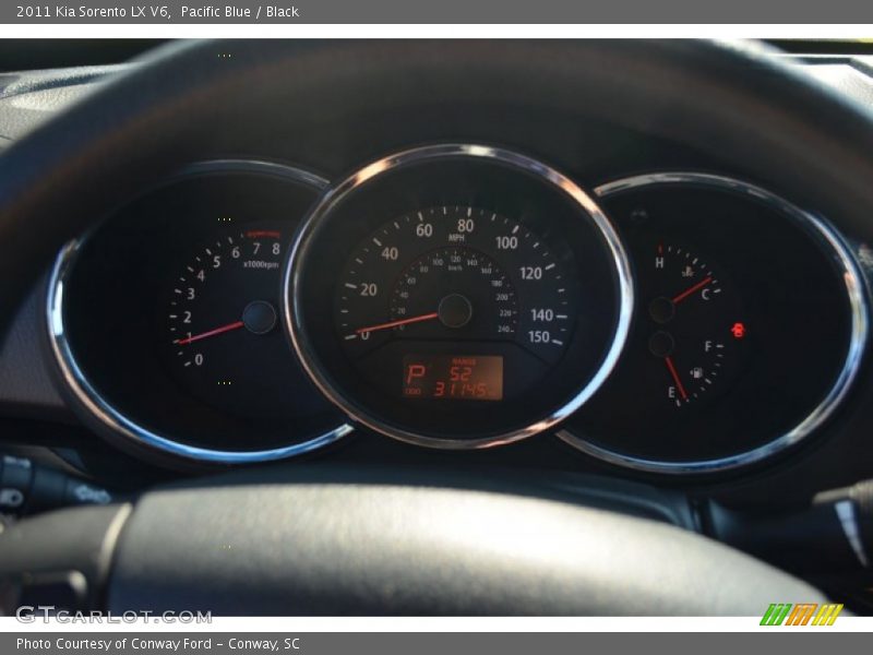 Pacific Blue / Black 2011 Kia Sorento LX V6