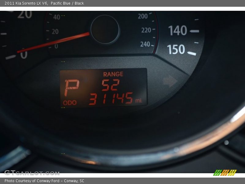 Pacific Blue / Black 2011 Kia Sorento LX V6