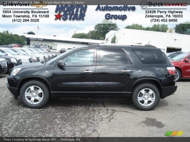 Carbon Black Metallic / Ebony 2012 GMC Acadia SL AWD