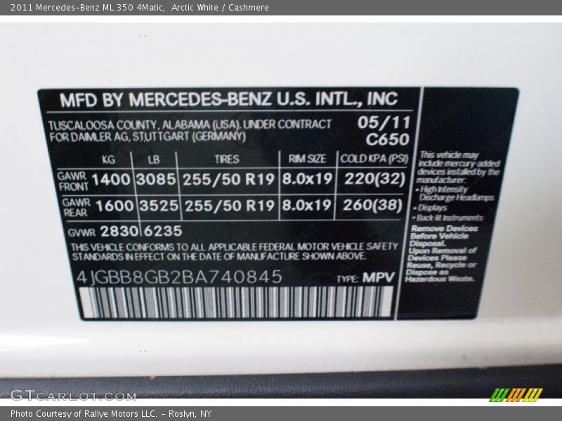 Arctic White / Cashmere 2011 Mercedes-Benz ML 350 4Matic