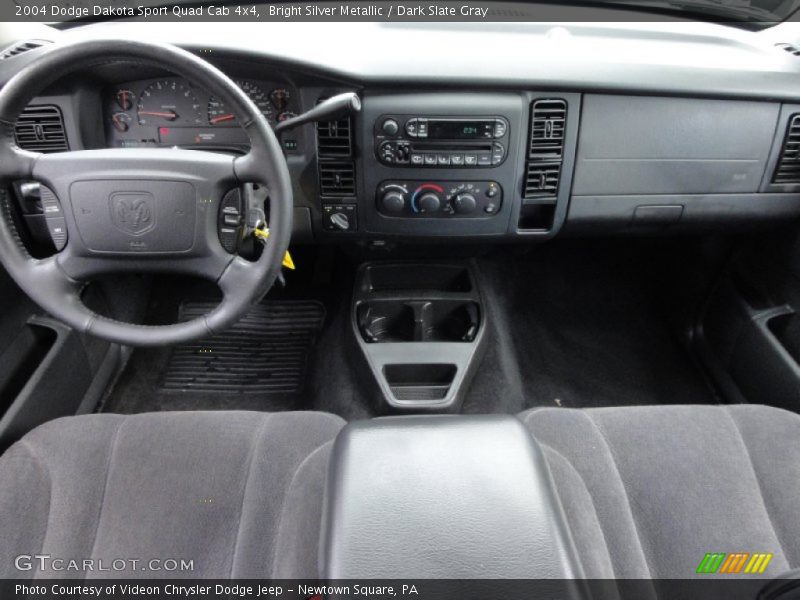 Bright Silver Metallic / Dark Slate Gray 2004 Dodge Dakota Sport Quad Cab 4x4