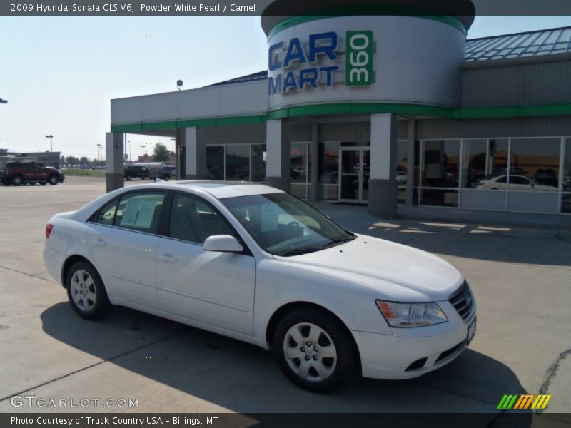 Powder White Pearl / Camel 2009 Hyundai Sonata GLS V6