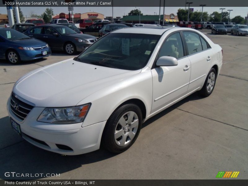 Powder White Pearl / Camel 2009 Hyundai Sonata GLS V6