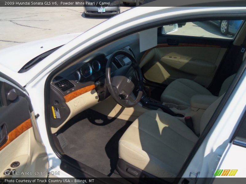 Powder White Pearl / Camel 2009 Hyundai Sonata GLS V6