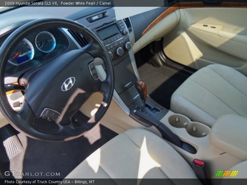 Powder White Pearl / Camel 2009 Hyundai Sonata GLS V6