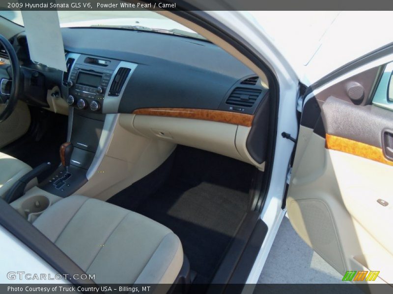 Powder White Pearl / Camel 2009 Hyundai Sonata GLS V6