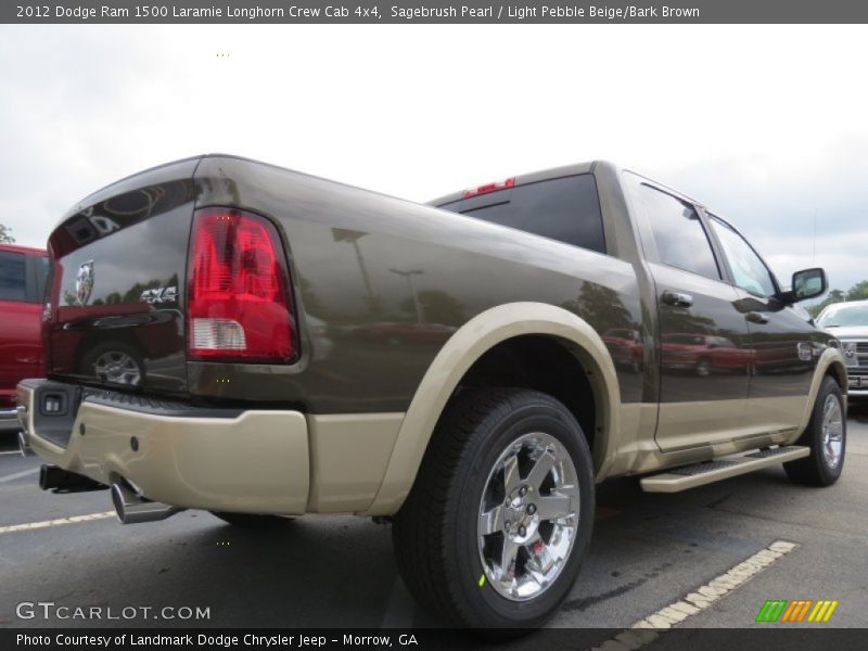 Sagebrush Pearl / Light Pebble Beige/Bark Brown 2012 Dodge Ram 1500 Laramie Longhorn Crew Cab 4x4