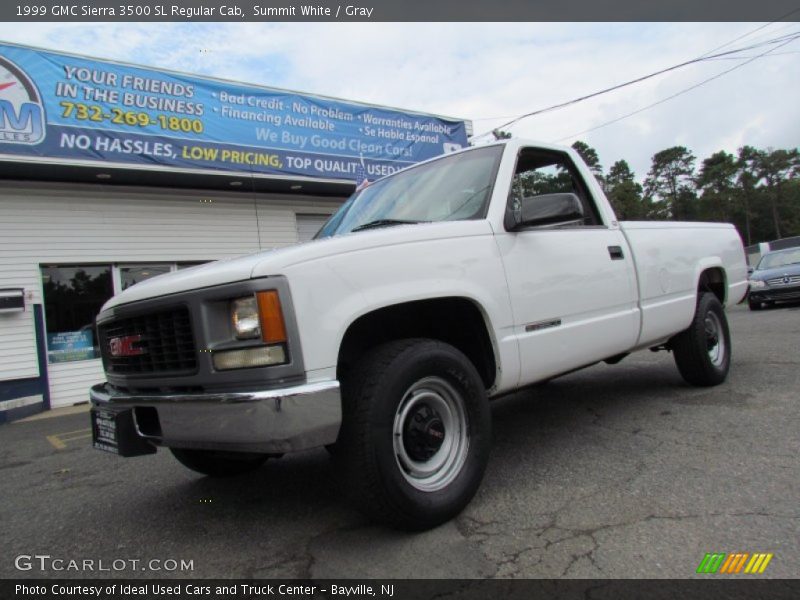 Summit White / Gray 1999 GMC Sierra 3500 SL Regular Cab