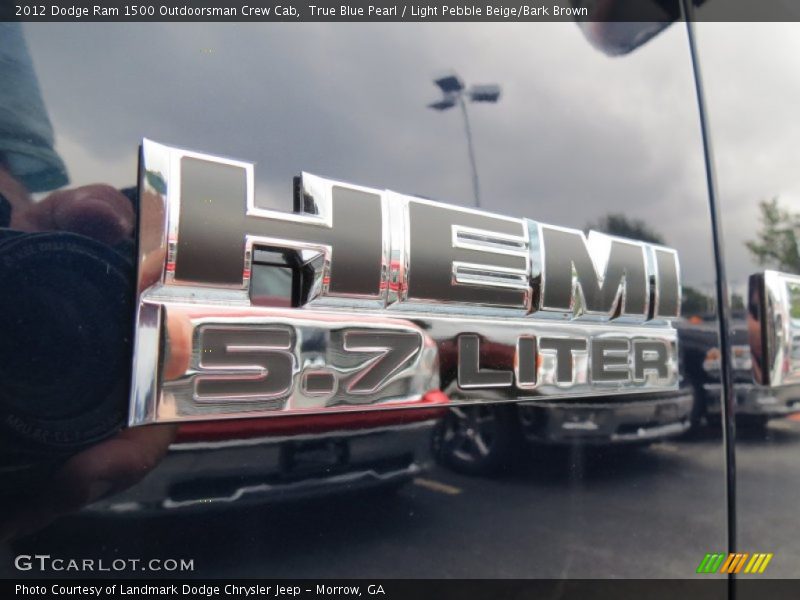 True Blue Pearl / Light Pebble Beige/Bark Brown 2012 Dodge Ram 1500 Outdoorsman Crew Cab