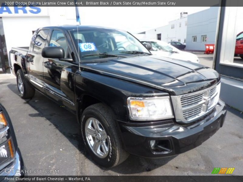 Brilliant Black / Dark Slate Gray/Medium Slate Gray 2008 Dodge Dakota Laramie Crew Cab 4x4