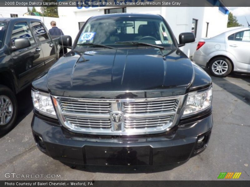 Brilliant Black / Dark Slate Gray/Medium Slate Gray 2008 Dodge Dakota Laramie Crew Cab 4x4