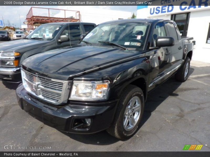Brilliant Black / Dark Slate Gray/Medium Slate Gray 2008 Dodge Dakota Laramie Crew Cab 4x4