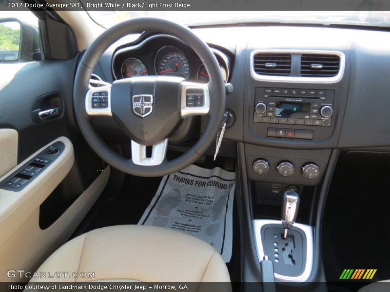 Bright White / Black/Light Frost Beige 2012 Dodge Avenger SXT