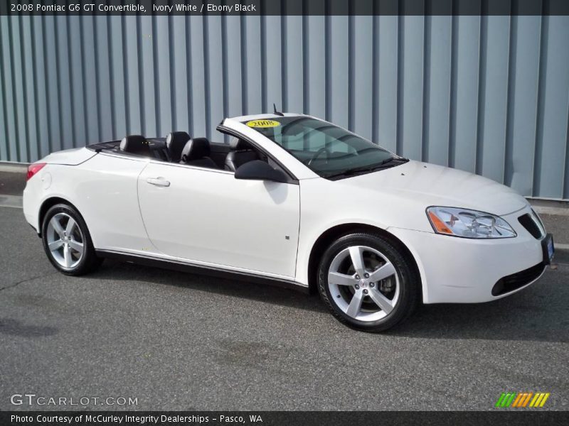 Ivory White / Ebony Black 2008 Pontiac G6 GT Convertible