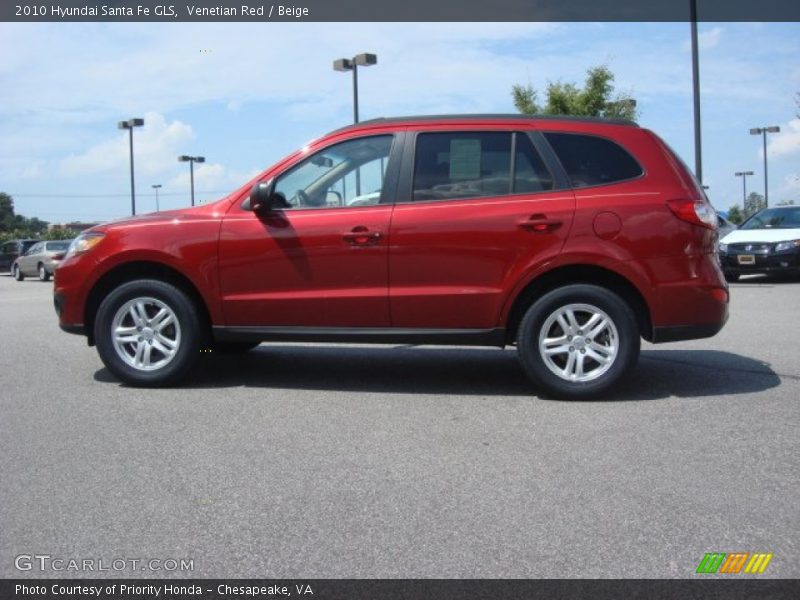 Venetian Red / Beige 2010 Hyundai Santa Fe GLS