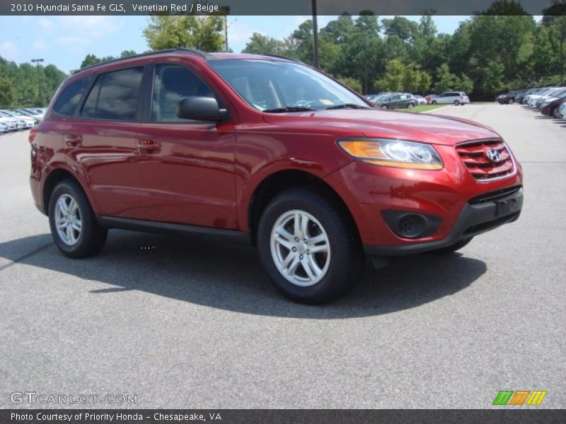 Venetian Red / Beige 2010 Hyundai Santa Fe GLS