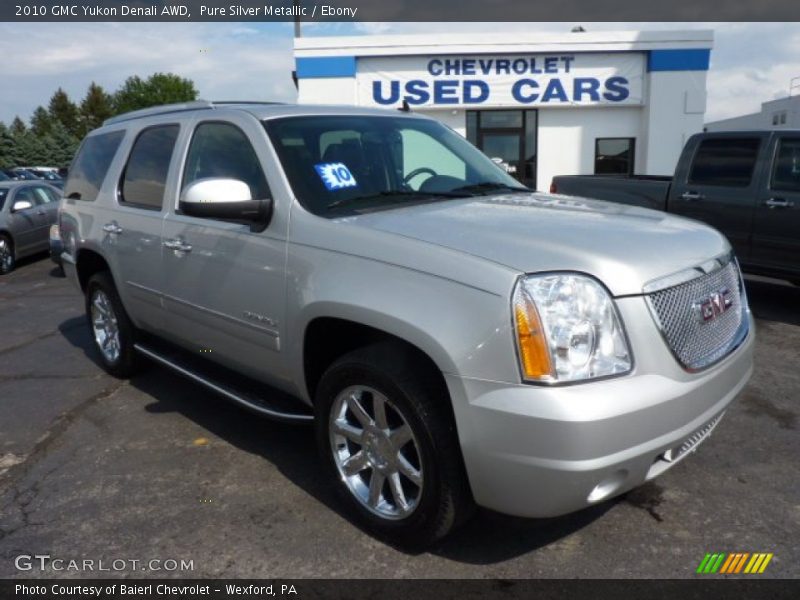 Pure Silver Metallic / Ebony 2010 GMC Yukon Denali AWD