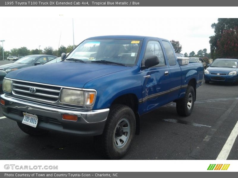 Tropical Blue Metallic / Blue 1995 Toyota T100 Truck DX Extended Cab 4x4