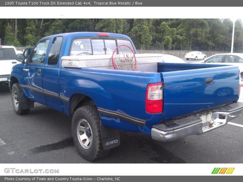 Tropical Blue Metallic / Blue 1995 Toyota T100 Truck DX Extended Cab 4x4
