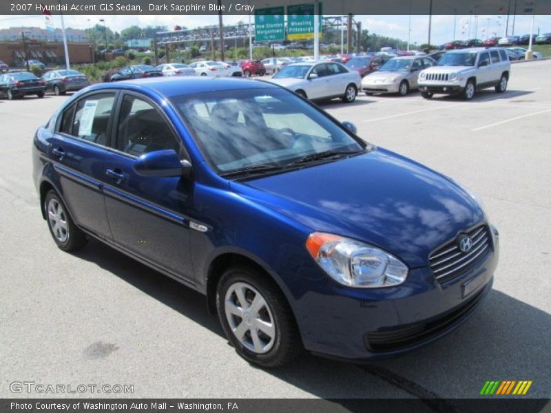 Dark Sapphire Blue / Gray 2007 Hyundai Accent GLS Sedan