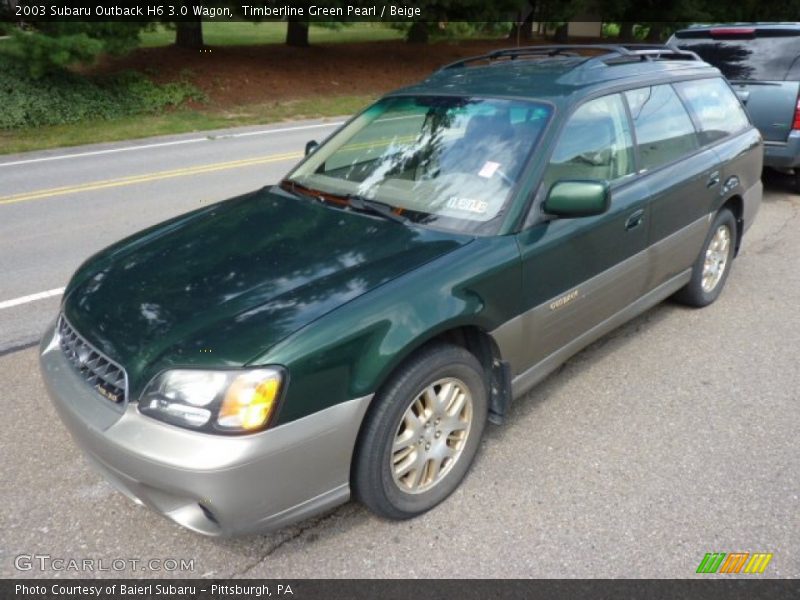 Timberline Green Pearl / Beige 2003 Subaru Outback H6 3.0 Wagon