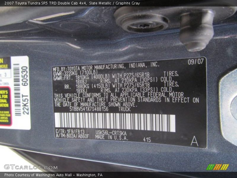 Slate Metallic / Graphite Gray 2007 Toyota Tundra SR5 TRD Double Cab 4x4