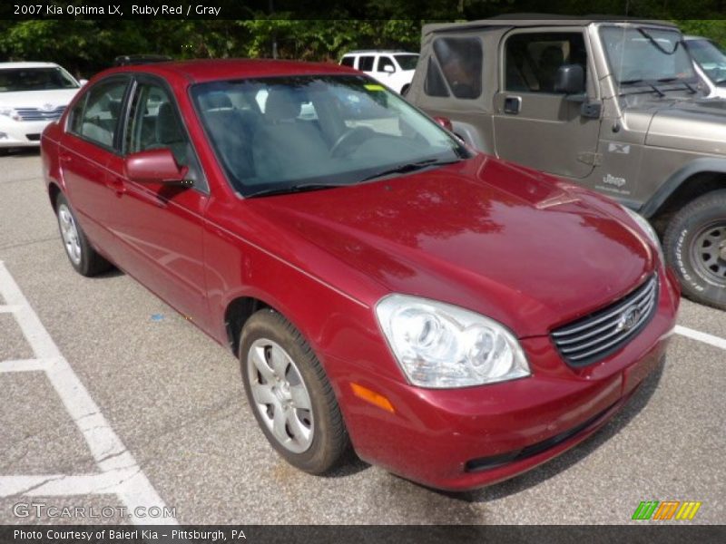 Ruby Red / Gray 2007 Kia Optima LX