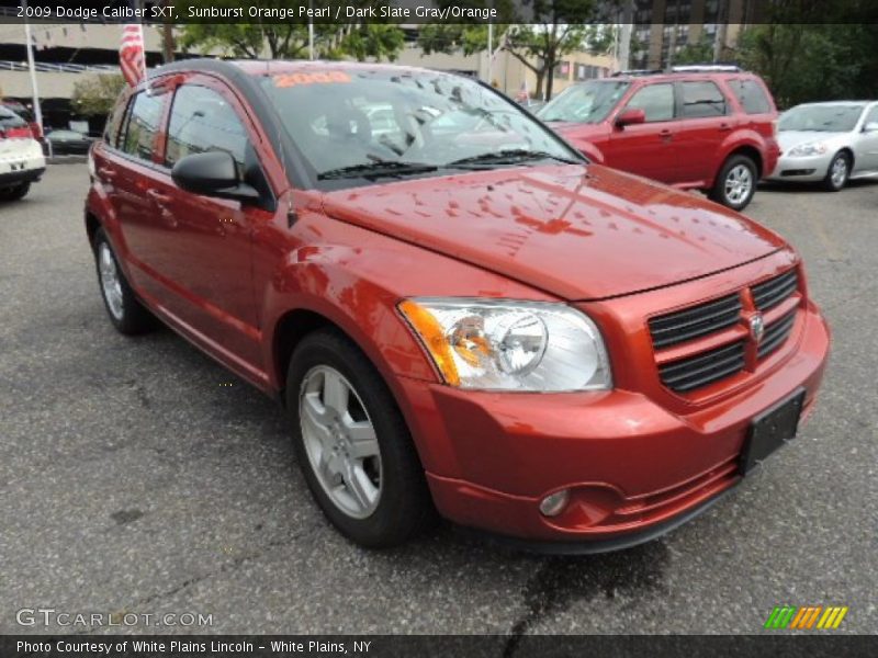 Sunburst Orange Pearl / Dark Slate Gray/Orange 2009 Dodge Caliber SXT