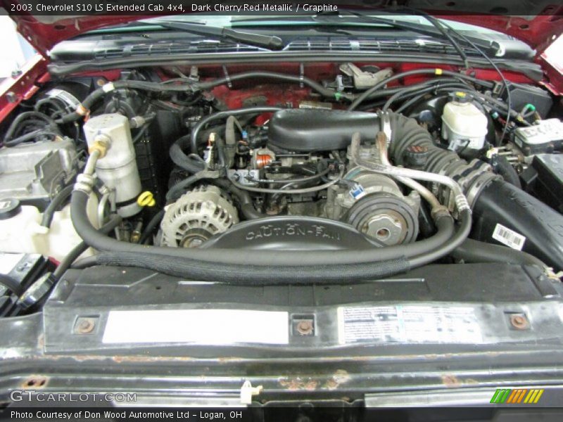 Dark Cherry Red Metallic / Graphite 2003 Chevrolet S10 LS Extended Cab 4x4