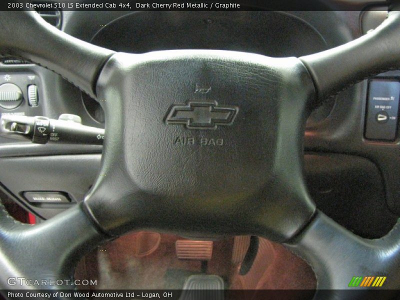 Dark Cherry Red Metallic / Graphite 2003 Chevrolet S10 LS Extended Cab 4x4