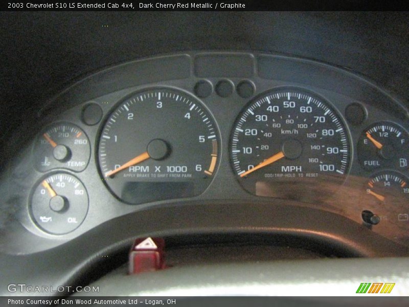 Dark Cherry Red Metallic / Graphite 2003 Chevrolet S10 LS Extended Cab 4x4