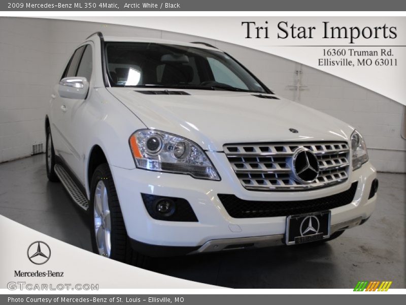 Arctic White / Black 2009 Mercedes-Benz ML 350 4Matic