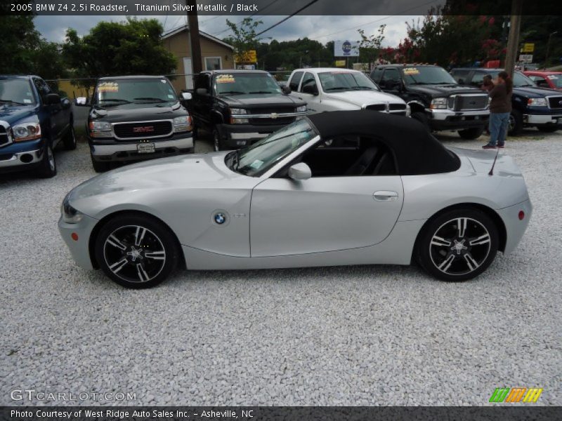 Titanium Silver Metallic / Black 2005 BMW Z4 2.5i Roadster