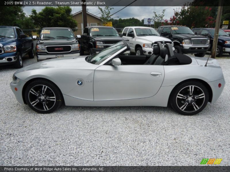 Titanium Silver Metallic / Black 2005 BMW Z4 2.5i Roadster