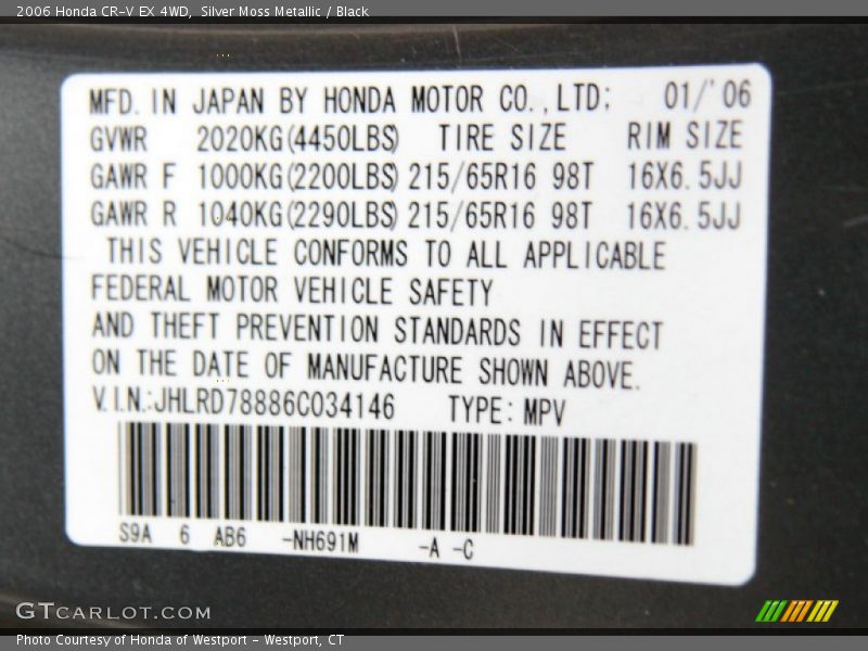 Silver Moss Metallic / Black 2006 Honda CR-V EX 4WD