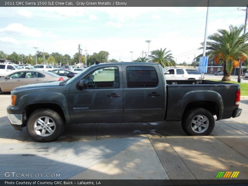 Gray Green Metallic / Ebony 2011 GMC Sierra 1500 SLE Crew Cab