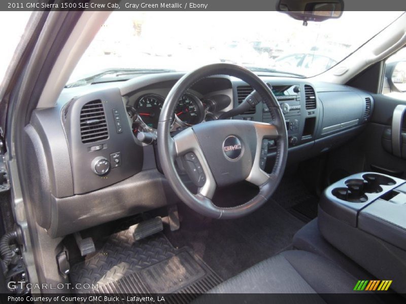 Gray Green Metallic / Ebony 2011 GMC Sierra 1500 SLE Crew Cab