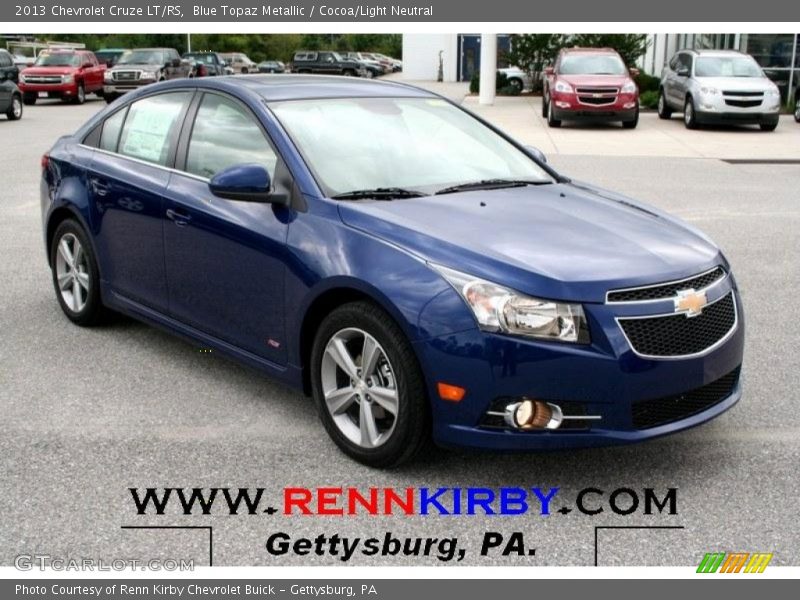 Blue Topaz Metallic / Cocoa/Light Neutral 2013 Chevrolet Cruze LT/RS