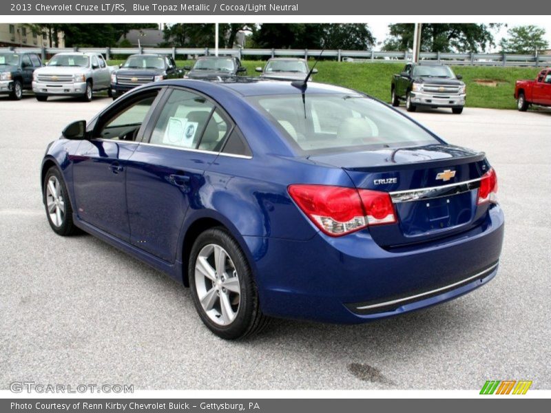 Blue Topaz Metallic / Cocoa/Light Neutral 2013 Chevrolet Cruze LT/RS